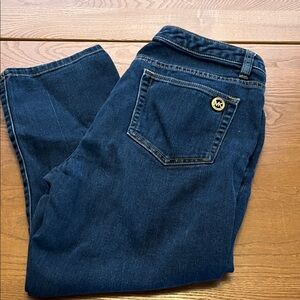 Michael Kors Dark Blue Jeans with Gold Accent.